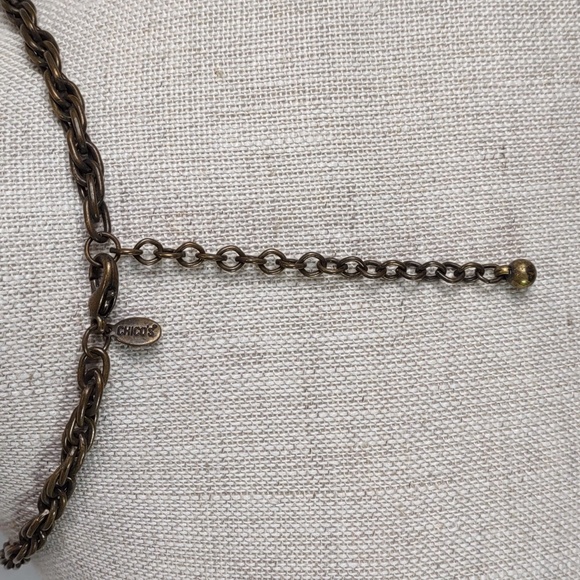 Chico's Vintage-look Jeweled Frog On Lily Pad Necklace - Picture 5 of 10